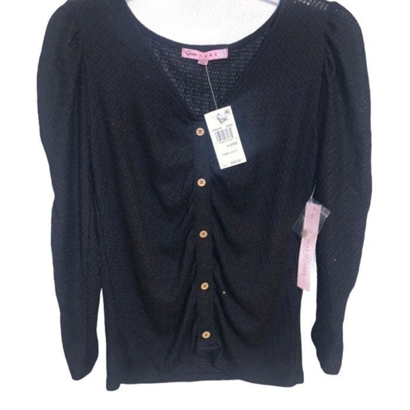 Ruched Black Top - Picture 2 of 10